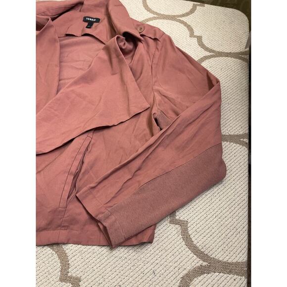 Torrid Mauve Twill drape Front jacket Blazer, size 2X - Picture 11 of 13